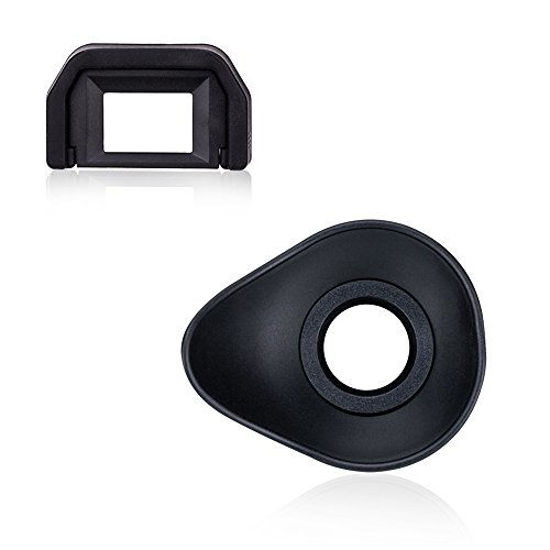 Picture of JJC 2 Types Camera Eyecup Eye Cup Eyepiece Viewfinder for Canon T7 T6 T5 T6i T5i T6s T3 T2 XS T7i T4i T3i T2i T1i XSi XTi XT SL1 SL2 Ti 77D K2,ect Replaces Ef Eye Cup Oval Soft TPU Rubber-2 Pack