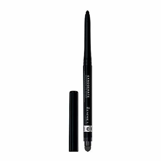 Picture of Rimmel Exaggerate Eye Definer, Noir, Pack of 1, Waterproof Long Lasting Easy Twist Up Self-Sharpening Eye Color Pencil