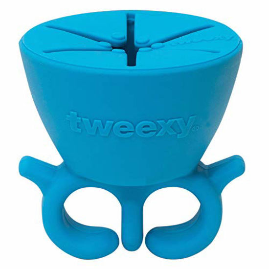 Picture of tweexy Wearable Nail Polish Holder Ring, Fingernail Polishing Tool, Manicure and Pedicure Accessories (Beach Glass Blue)