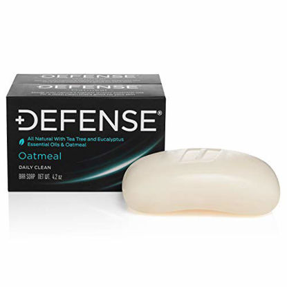 Picture of Defense Oatmeal Bar Soap 4 Oz (Pack of 2) - Natural Hydrating and Exfoliating Soap with Tea Tree Oil