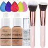 Picture of PHOERA Foundation 104 and 105 & Face Primer,Liquid Full Coverage Foundation Set,Foundation Brush Powder Brush,5 Makeup Sponge,30ml PHOERA 24HR Matte Oil Control Concealer (Buff Beige #104)(Sand #105)