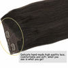 Picture of GOO GOO Halo Hair Extensions Human Hair Dark Brown 18 Inch 80g Hairpiece Remy Hair Extensions Natural Straight Hidden Wire Hair Extensions with Transparent Fish Line Invisible Human Hair Extensions