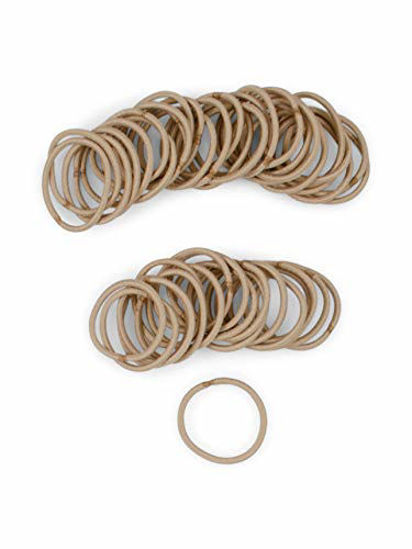 Picture of Heliums Small Sandy Blonde Hair Elastics, Thin 2mm Mini 1 Inch Sized Hair Ties for Kids, Braids and Fine Hair - 48 Count Ponytail Holders