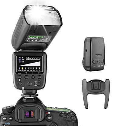 Picture of Neewer Flash Speedlite with 2.4G Wireless System and 15 Channel Transmitter for Canon Nikon Sony Panasonic Olympus Fujifilm Pentax and Other DSLR Cameras with Standard Hot Shoe (NW570)