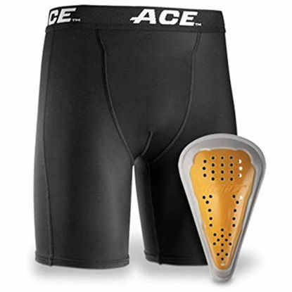 Picture of ACE Compression Shorts and Cup Youth, Small/Medium, Black for High Performance