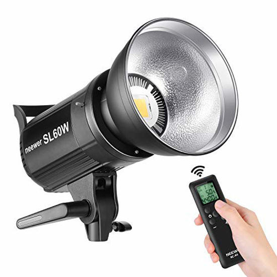 Picture of Neewer SL-60W LED Video Light White 5600K Version, 60W CRI 95+, TLCI 90+ with Remote Control and Reflector, Continuous Lighting Bowens Mount for Video Recording, Children Photography, Outdoor Shooting