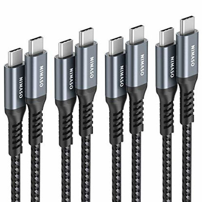 Picture of USB C to USB C Fast Charging Cable 60W 4-Pack[10ft+6.6ft+3.3ft+1ft], NIMASO USB Type C Charger Cord Compatible with Samsung GalaxyS21/S21+/S20+ Ultra Note 20, Pixel 4/3 XL, MacBook Air iPad Pro 2020