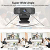 Picture of Webcam HD 1080p-Streaming Webcam with Privacy Cover for Desktop Computer PC,100° Wide-Angle View with Stereo Microphone, USB Webcam Plug and Play,Low-Light Correction and Fixed Focus Computer Camera