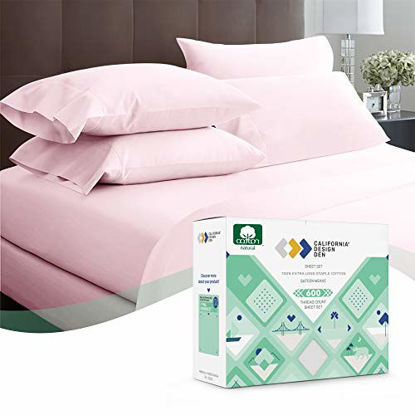 Picture of Supreme Collection Extra Soft King Sheets, Blush Pink - 600-Thread-Count Cotton Bed Sheet Set - 4 Piece Soft Luxury Sheet Set, Wrinkle Resistant & Deep Pocket Bedding for Premium Comfort