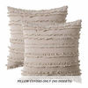 Picture of MIULEE Set of 2 Decorative Boho Throw Pillow Covers Cotton Linen Striped Jacquard Pattern Cushion Covers for Sofa Couch Living Room Bedroom 18x18 Inch Beige