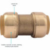 Picture of SharkBite U016LFA4 Straight Coupling Plumbing 3/4 Inch, PEX Fittings, Push-to-Connect, Coupler, Copper, CPVC, 4 count, Brass