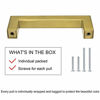 Picture of goldenwarm Gold Cabinet Hardware Drawer Pulls 10 Pack - LSJ12GD288 Modern Brushed Brass Cabinet Pulls Knobs Square Kitchen Bathroom Cabinet Door Handles 11-1/3" Hole Centers