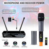 Picture of Wireless Microphone with Echo, Treble, Bass & Bluetooth, UHF Portable Dual Handheld Wireless Karaoke Dynamic Microphone System, 160 FT Range, for Karaoke Machine, Singing, Wedding, Amp, PA System