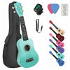 Picture of High Gloss Soprano Basswood Ukulele 21inch Starter Kit for Beginner with Gig Bag, Kids Ukulele Uke Hawaii Mini Guitar for Kids Adults and Beginners