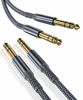 Picture of Elebase 1/4 Inch TRS Instrument Cable (10ft 2-Pack),Straight 6.35mm Male Jack Stereo Audio Interconnect Cord,6.35 Balanced Line Compatible for Electric Guitar,Bass,Keyboard,Mixer,Amplifier,Amp,Speaker