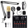 Picture of Condenser Microphone Bundle, ALPOWL BM-800 Mic Kit with Live Sound Card, Adjustable Mic Suspension Scissor Arm, Metal Shock Mount and Double-Layer Pop Filter for Studio Recording & Broadcasting (Gold)