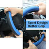 Picture of SEG Direct Black and Blue Microfiber Leather Steering Wheel Cover for Prius Civic 14" - 14.25"