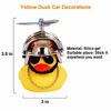 Picture of wonuu Rubber Duck Toy Car Ornaments Yellow Duck Car Dashboard Decorations with Propeller Helmet