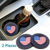 Picture of 2pcs Good-Looking Heart-Shaped American Flag Badge Cup Holder Coasters Car Accessories, Fit Jeep BMW Toyota Mercedes Benz Chrysler Audi Lexus Honda RAM Dodge VW Nissan Cadillac All Car Cup Holder