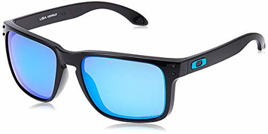 Picture of Oakley Men's OO9417 Holbrook XL Polarized Square Sunglasses, Polished Black/Prizm Sapphire, 59 mm