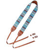 Picture of Wolven Pattern Canvas Camera Neck Shoulder Strap Belt Compatible with All DSLR/SLR/Men/Women etc, Cyan Stripe Pattern