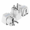 Picture of Schuko, Germany France Travel Power Adapter by Ceptics, Grounded European Plug - Type E/F Outlet, Adaptor for USA to Europe EU Socket - 3 Pack - Use In Norway, Korea, Spain, Greece, Russa, Iceland
