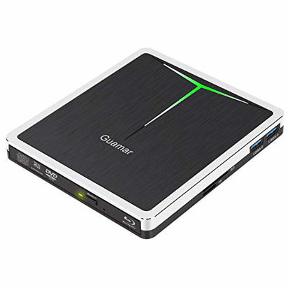 Picture of External Bluray DVD Drive, USB 3.0 and Type-C Blu-Ray Burner DVD Burner 3D Slim Optical Bluray CD DVD Drive Compatible with Windows XP/7/8/10, MacOS for MacBook, Laptop, Desktop