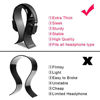 Picture of AmoVee Acrylic Headphone Stand Gaming Headset Holder/Hanger, Extra Thick - Black