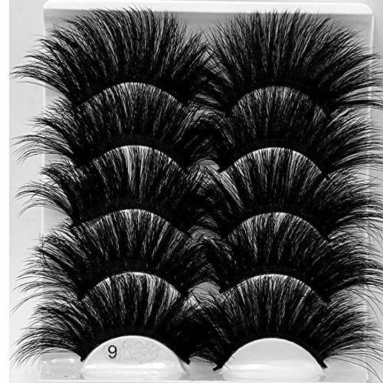 Picture of HBZGTLAD NEW 5Pair Fluffy Lashes 25mm 3d Mink Lashes Long Thick Natural False Eyelashes Lashes Vendors Makeup Mink Eyelashes (5D86)