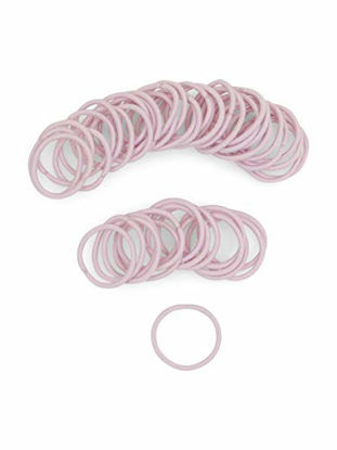 Picture of Heliums Small Light Pink Hair Elastics, Thin 2mm Mini 1 Inch Sized Hair Ties for Kids, Braids and Fine Hair - 48 Count Ponytail Holders