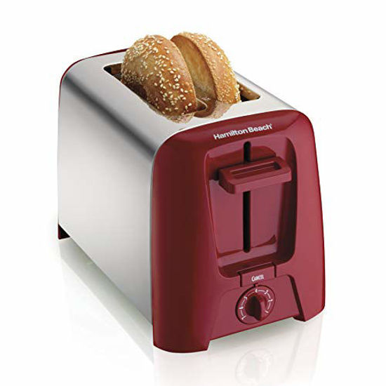 Picture of Hamilton Beach 2 Slice Extra Wide Slot Toaster with Shade Selector, Toast Boost, Auto Shutoff, Red (22623)