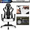 Picture of Homall Gaming Chair Office Chair High Back Computer Chair Leather Desk Chair Racing Executive Ergonomic Adjustable Swivel Task Chair with Headrest and Lumbar Support (White)