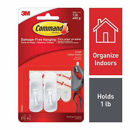 Picture of Command Small Utility Hooks, 2-Hook, 6-Pack, Organize Damage-Free