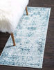 Picture of Unique Loom Sofia Collection Traditional Vintage Runner Rug, 3' 3" x 16' 5", Light Blue/Navy Blue