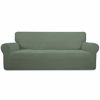 Picture of Easy-Going Stretch Sofa Slipcover 1-Piece Sofa Cover Furniture Protector Sofa Shield Couch Soft with Elastic Bottom for Kids, Spandex Jacquard Fabric Small Checks(Sofa,Greyish Green)