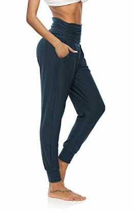 Picture of DIBAOLONG Womens Yoga Sweatpants Loose Workout Joggers Pants Comfy Lounge Pants with Pockets Navy XL