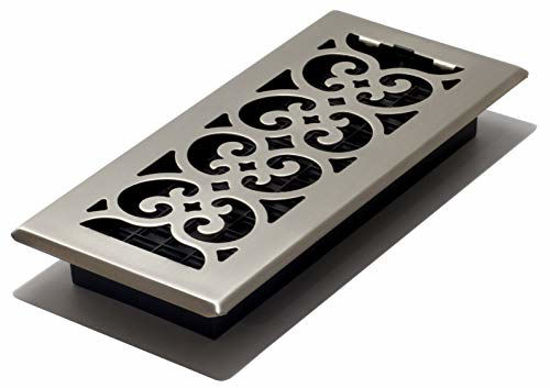 Picture of Decor Grates SPH410-NKL Scroll Floor Register, 4x10, Brushed Nickel Finish