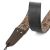 Picture of Guitar Strap, Stamped Leather Guitar Strap PU Leather Western Vintage 60's Retro Guitar Strap with Genuine Leather Ends for Electric Bass Guitar, with Tie,Include 2 Picks,Bronze