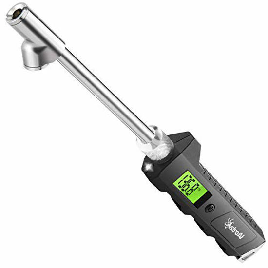 Picture of AstroAI Digital Tire Pressure Gauge 230 PSI Heavy Duty Dual Head Stainless Steel Made for Truck and RV with Backlit LCD and Flashlight