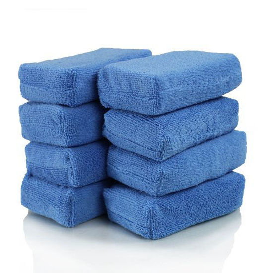 Picture of Chemical Guys MIC_292_08 Premium Grade Microfiber Applicators, Blue (Pack of 8)