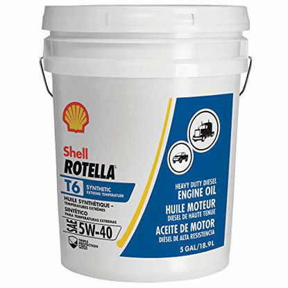 Picture of Shell Rotella T - 550046217 6 Full Synthetic 5W-40 Diesel Engine Oil (5-Gallon Pail)