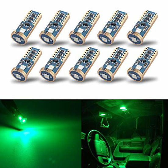 Picture of iBrightstar Newest Extremely Bright Wedge T10 168 194 LED Bulbs For Car Interior Dome Map Door Courtesy License Plate Lights,Green