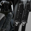 Picture of Valleycomfy Microfiber Leather Seat Belt Shoulder Pads with Bling Rhinestones Car Bling Seat Belt Covers for Women, Crystal Handbrake Cover, Bling Ring Set 4 Pack Set Universal