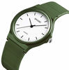 Picture of Simple Design Analog Watch with ArmyGreen Resin Band for Men/Women Student Watches