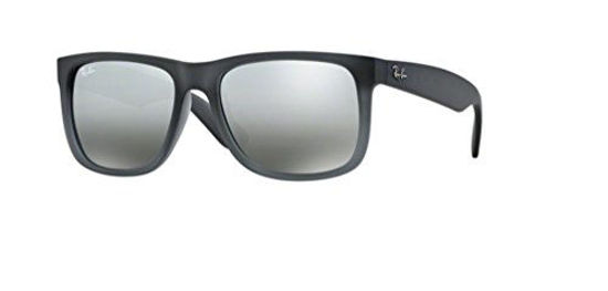 Picture of Ray-Ban RB4165 JUSTIN 852/88 51M Rubber Grey/Grey Transp./Grey Silver Mirror Gradient Sunglasses For Men For Women