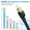 Picture of Cat 8 Ethernet Cable, 6FT Flat 40Gbps 2000Mhz High-Speed LAN Cable, RJ45 Connector with Gold Plated SFTP Patch Cord, Heavy Duty Gigabit Cord for Router, Modem, Laptop, Xbox, PS4, Gaming - Black