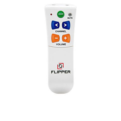 Picture of Flipper Big Button TV Remote for Elderly - Universal Simple to Read, Proprietary Favorite Channels, Supports IR TVs, Cable, Satellite & Soundbars -