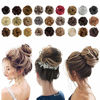 Picture of Messy Bun Hair Piece Thick Updo Scrunchies Hair Extensions Ponytail Hair Accessories for Women Ladies Girls (2PCS, Dark Brown Mix Ash Blonde)