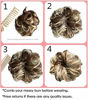 Picture of Messy Bun Hair Piece Thick Updo Scrunchies Hair Extensions Ponytail Hair Accessories for Women Ladies Girls (2PCS, Dark Brown Mix Ash Blonde)