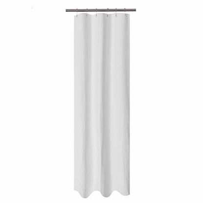 Picture of Barossa Design Stall Fabric Shower Curtain Waffle Weave 32 x 84 inches Extra Long Size, Hotel Grade, Spa, 230gsm Heavy Duty, Water Repellent, Washable, White, 32x84